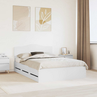 vidaXL Bed Frame with Drawer White 160 x 200 cm Engineer Wood