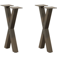vidaXL Coffee Table Legs X-Shaped 2 pcs Natural Steel 28x(42-43) cm Steel