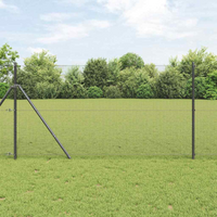 vidaXL Fence Post Grey 100 x 1 m (16 x 16 mm mesh) Steel and PVC