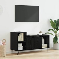 vidaXL TV Cabinet Black Oak 100 x 35 x 55 cm Engineered Wood