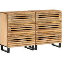 vidaXL Sideboards 2 pcs 60x34x75 cm Solid Wood Rough Mango