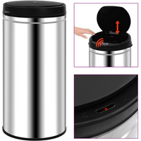 vidaXL Automatic Sensor Dustbin 70 L Stainless Steel
