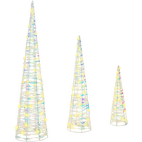 vidaXL Christmas Tree 3 pcs Warm white 20 x 20 x 80 cm PET