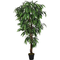 vidaXL Artificial Mango Tree 600 Leaves 150 cm Green