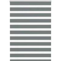 vidaXL Zebra Blind Dark Grey 110x150 cm Fabric Width 105.9 cm Polyester