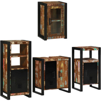 vidaXL Bathroom Furniture Set 4 pcs Multicolour Solid Reclaimed Wood
