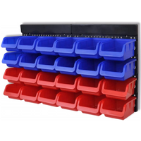 2 pcs Blue & Red Wall Mounted Garage Tool Organiser