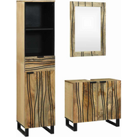 vidaXL Bathroom Furniture Set with Drawer 3 pcs Brown Engineered Wood