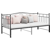 vidaXL Pull-out Sofa Bed Frame without Mattress Black Metal 90x200 cm