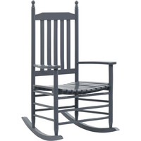 vidaXL Rocking Chair with Curved Seat Grey Poplar Wood