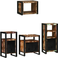 vidaXL Bathroom Furniture Set with Drawer 4 pcs Solid Reclaim Wood
