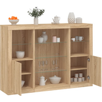 vidaXL Sideboards with LED Lights 3 pcs Sonoma Oak Engineered Wood