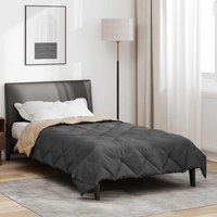 vidaXL Summer Duvet Anthracite and Taupe 200 x 140 cm Microfiber