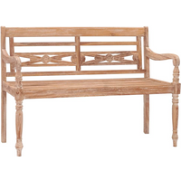vidaXL Batavia Bench 120 cm White Wash Solid Teak Wood