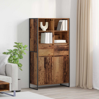vidaXL Sideboard 2 pcs Old Wood 81 x 36 x 150.5 cm Engineered Wood