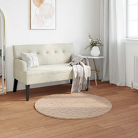 vidaXL Anti-Slip Faux Rabbit Fur Rug Olite Taupe Ø 80 cm Polyester