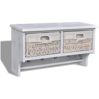 vidaXL Wall Shelf White 60x23.5x33 cm Paulownia Wood