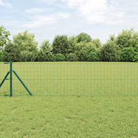 vidaXL Fence with Post Green 0.8 x 25 m Steel