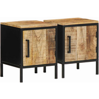 vidaXL Bedside Cabinet 2 pcs Brown and Black 30 x 30 x 40 cm