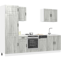 vidaXL 7 Piece Kitchen Cabinet Set Kalmar Grey Sonoma Engineered Wood
