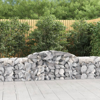 vidaXL Arched Gabion Baskets 15 pcs 300x50x60/80 cm Galvanised Iron