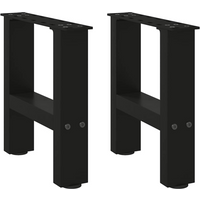 vidaXL Coffee Table Legs Black 2 pcs 30x(30-31) cm Steel