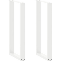 vidaXL Bar Table Legs U-Shaped 2 pcs White 50x(100-101) cm Steel
