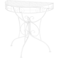 vidaXL Side Table Vintage Style Half Round Metal 72x36x74 cm Silver