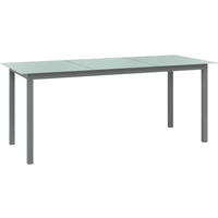 vidaXL Garden Table Light Grey 190x90x74 cm Aluminium and Glass