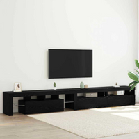 vidaXL TV Cabinet 3 pcs Black Oak 290 x 36.5 x 40 cm Engineered Wood