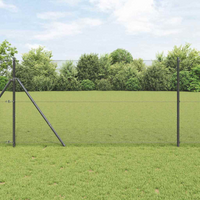 vidaXL Fence Post Grey 50 x 1.4 m (12 x 12 mm mesh) Steel and PVC