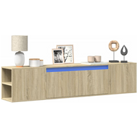 vidaXL TV Wall Cabinet with LED Sonoma Oak 180x31x39.5 cm