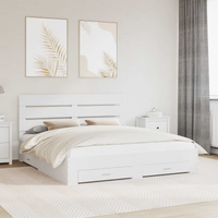 vidaXL Bed Frame with Drawer White 180 x 200 cm Engineered Wood