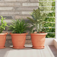 vidaXL Plant Pots 24 pcs Brick Red Ø 26 x 21.5 cm Plastic