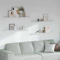 vidaXL Wall Shelf 4 pcs White Marble 115 x 9 x 3 cm Engineered Wood