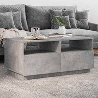vidaXL Coffee Table with LED Lights Concrete Grey 90x49x40 cm