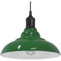 vidaXL Pendant Lamp Height Adjustable E27 Gloss Green Ø 31 cm Metal
