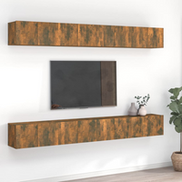vidaXL TV Cabinets 8 pcs Smoked Oak 60x30x30 cm Engineered Wood
