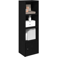 vidaXL Bookcase Black Oak 31x24x102 cm Engineered Wood