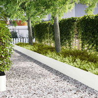 vidaXL Lawn Edging 10 pcs White 100 x 0.05 x 30 cm Cold Rolled Steel
