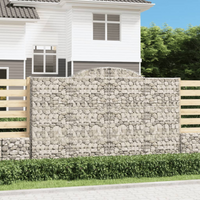 vidaXL Arched Gabion Baskets 5 pcs 300x30x180/200 cm Galvanised Iron