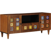 vidaXL TV Cabinet with Drawer Walnut 105 x 33 x 46 cm Solid Mango Wood