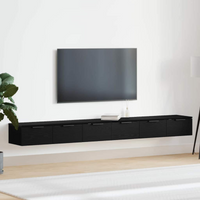 vidaXL Wall-mounted Cabinet 2 pcs Black Oak 102 x 30 x 20 cm