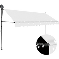 vidaXL Manual Retractable Awning with LED 400 cm Cream
