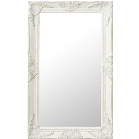 vidaXL Wall Mirror Baroque Style 50x80 cm White