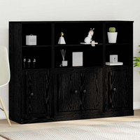 vidaXL Highboard Black Oak 132 x 35.5 x 103.5 cm Engineered Wood