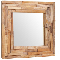 vidaXL Decorative Mirror Teak 60x60 cm Square