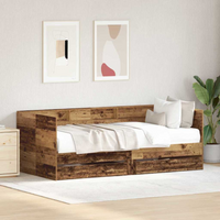 vidaXL Daybed with Headboard Old Wood 90 x 190 cm Engineered Wood