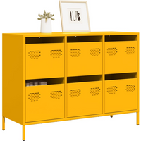 vidaXL Sideboard Mustard Yellow 101.5x39x73.5 cm Cold-rolled Steel