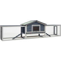 vidaXL Rabbit Hutch Grey 310x70x87 cm Solid Pine & Fir Wood